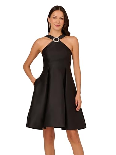Adrianna Papell Women's Halter Mikado Short Dress