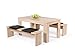 AVANTI TRENDSTORE - Munich - Set con Tavolo e 2 panche per la Sala da Pranzo. Disponibile in 3 Diverse colorazioni. I Cuscini di Seduta Non Sono compresi. (Marrone)
