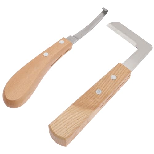 SHINEOFI 2 piezas Herramientas para Herrar Caballos Kit de Recortadora de Pezuñas con Cuchillas Afiladas para Ganado Ovejas y Camellos Diseño Práctico y Fácil de Usar
