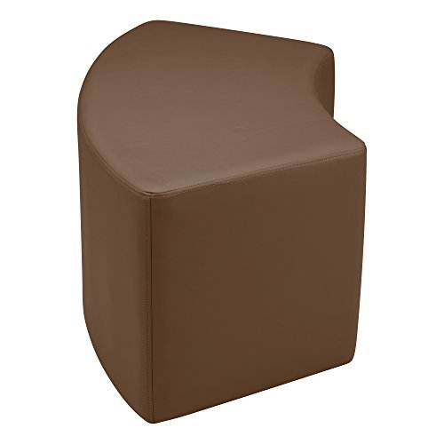 Image of Sprogs 18 inch H Structured S-Curve Stool -Flexible Modular Collaborative Soft Seating for Office, Home, Lounge and School Classrooms with Durable Frame & Set of 2 inch Legs Add-on - Chocolate