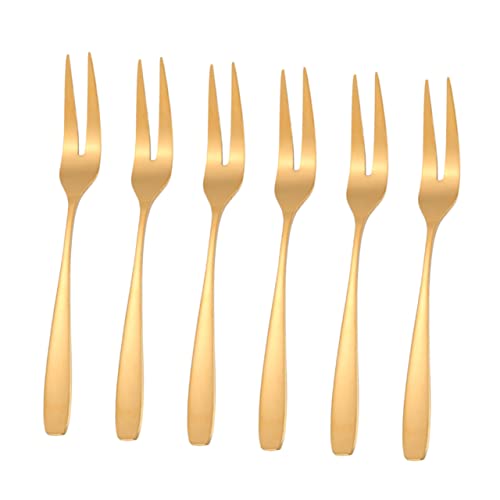 Mikinona Fourchette À Dessert En Acier Inoxydable À 2 Dents Élégante Pour Gâteau Idéale Pour Les Fêtes