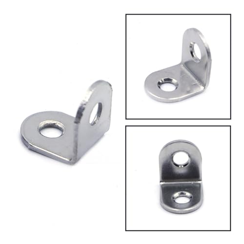 Durlo Winkelverbinder aus Edelstahl, 20 x 20 mm, 90-Grad-L-Klammern mit 80 Schrauben, für Möbel, Regale, Stühle, 40 Stück