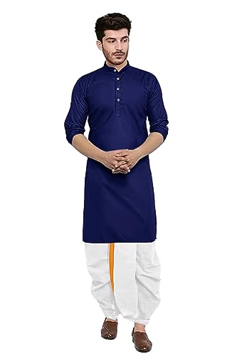 Image of Trustous Kurta Dhoti set for Mens (mahraj dhoti with kurta plain and classis look)