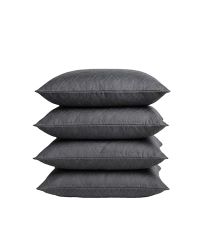 Image of Hotel Quality Premium Fibre Cushions | Cushion 16 inch x 16 inch | Pillow,Cushion,Cushions for, Cushion Pillow,Pillow,Cushions for Bed (Grey-emboridry, 4)