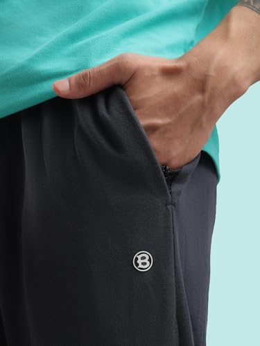 Image of Rupa Bumchums Men's Relaxed Fit Cotton Loungers with Zippered Pockets and Flat Drawstring