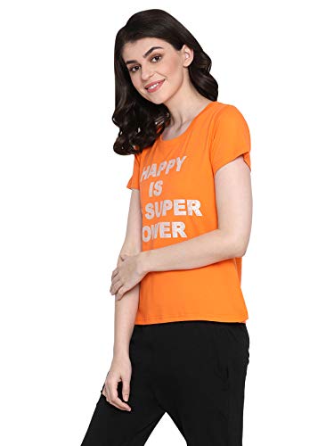Image of Clovia Women's Cotton Happy is My Superpower T-Shirt