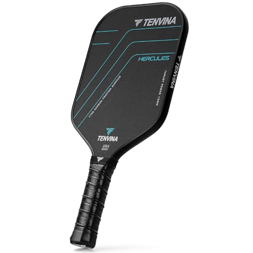 Image of TENVINA Pickleball Paddles, Multi-Layer T700SC Textured Carbon Fiber Pickleball Paddle, Pickle Ball Paddle with Strong Spin & Power Surface, 4-Types of Shapes and Thicknesses, USAPA Approved
