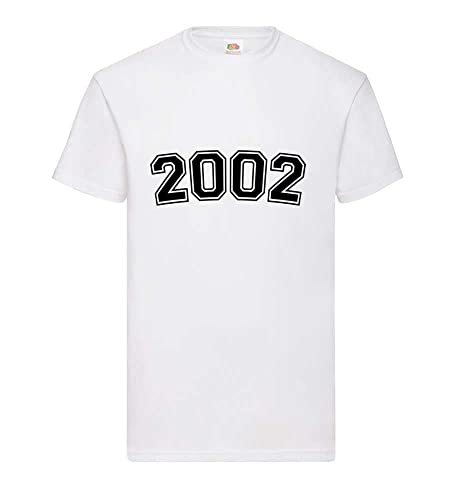 T-shirt pour homme 2002 blanc XXX-Large en coton basique col rond