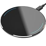 TOZO 2025 Upgraded Wireless Charger 15W Max Fast Wireless Charging Pad Compatible with iPhone 16/16 Plus/16 Pro Max /15/14/13/SE/12 Series, Samsung Galaxy S24/S23/S22 Series (No AC Adapter), Black