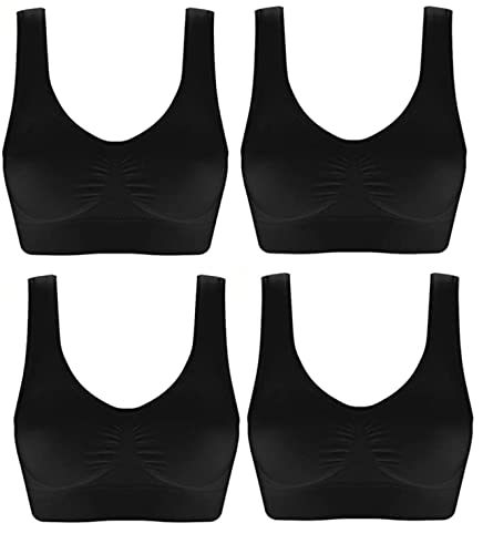 Image of Marielle 4 Pack Comfort Bras Double Layer Material Ultimate Women Seamless Bralettes Sizes S-5XL