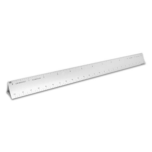Image of Alumicolor 12-inch L2R Aluminum Architect Hollow Scale for School, Office, Art and Drafting, 12IN, Silver