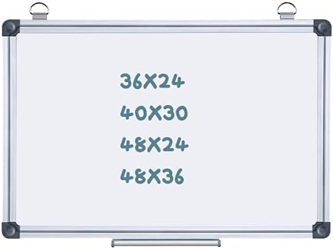 4 THOUGHT Magnetic Dry Erase Board, 48 X 36 Inches Whiteboard Wall-Mounted with Aluminium Frame and Removable Marker Tray, Magnetic Message and Memo Bulletin Board of Commercial Quality