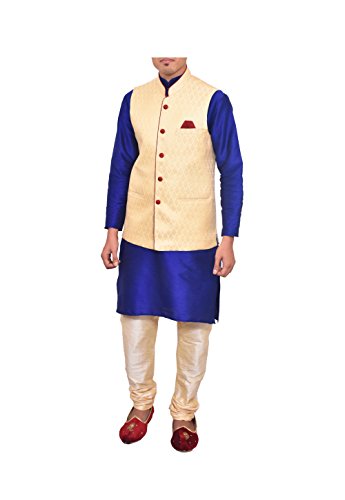 Image of Mens Kurta Pyjama Set with Designer Ethnic Nehru Jacket