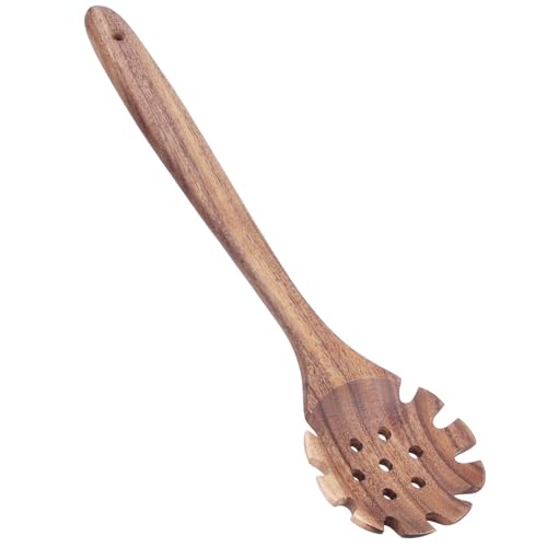 Cuchara perforada para espaguetis, Good Grips Cucharón de madera para espaguetis, Colador de Fideos, Servidor para Pasta, Utensilios de Cocina, 32 cm/12,6 pulgadas