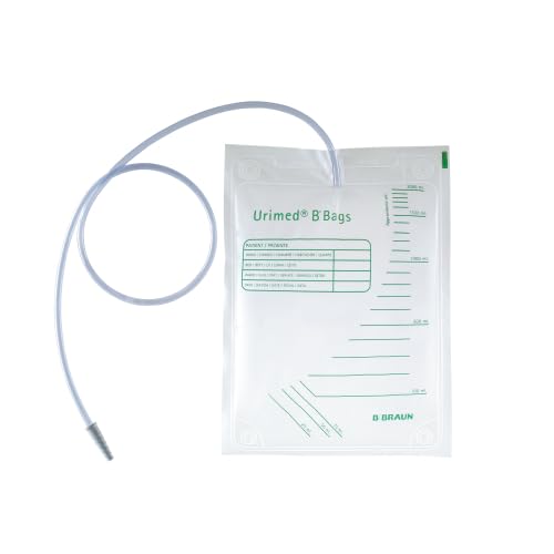 B. Braun Urimed B'Bags - Sacchetto per urina e secreta senza scarico valvola anti-reflusso, 2000 ml, non sterile, 90 cm