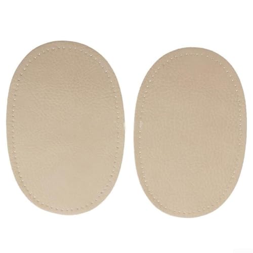 Crafting Solution - Parches de reparación de tela ovalados cosidos para restaurar el armario a la moda; tamaño 14 x 9 cm (blanco roto)