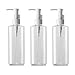 FOUTP 3 Pièces Ovales Transparent Flacon Vide Pet 50ml/100ml Pompe Cosmétique Bouteilles Vides Pompe Doseuse avec Clip pour Cosmétique Une Utilisation Savon Lotion Gel Huile Essentielle (50ml)