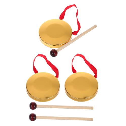 OFFSCH 3 Sets Copper Gong Handheld Percussion Instrument for Lightweight and Portable Durable Design for Music Lessons and Performances Decor