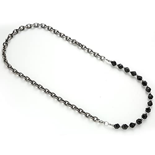 shangboyi Pearl Necklace for Women and Men, Pearl Stitching Stainless Steel Necklace, Hip Hop Cold Wind Necklace Pearl Collar Necklace