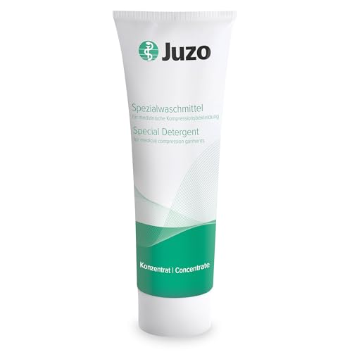 Juzo Spezialwaschmittel, flüssig, konzentriert, unparfümiert, silikonfrei & hautfreundlich, geeignet für medizinische Kompressionsstrümpfe und Stützstrümpfe, Handwäsche, Maschinenwäsche, 250 ml