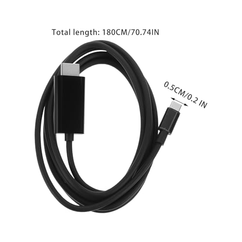 WOFASHPURET USB C Video Kabel 1,8m Tpu Kunststoff Bruchfest Adapterkabel für Tv und Laptop Typ C verbindungskabel für Videoübertragung Zuhause und Büro