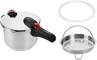 Amazon Basics Stainless Steel Pressure Cooker - 6 Litre with Steamer