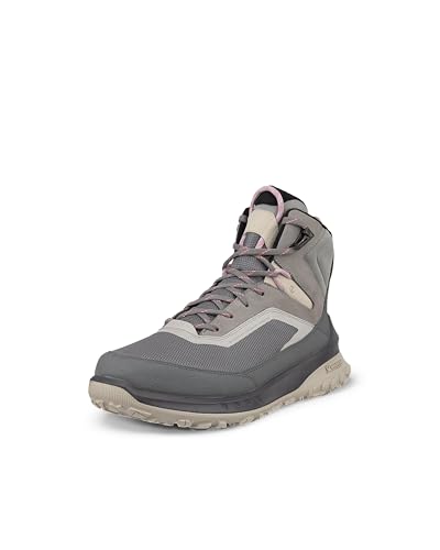 ECCO Women's Ultra Terrain Waterproof Mid Warm Hiking Boot, Steel/Wild Dove Nubuck/Primaloft, 10-10.5