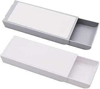 huahuo 2 Pcs Under Desk Drawers, Self-Adhesive Drawer Organizer, Hidden Under Desk Storage Box for School Office Home (White & Gray)