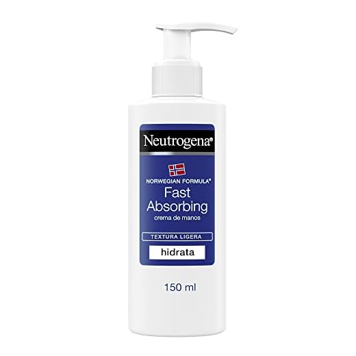 Neutrogena Crema de manos rápida absorción, textura ligera, fórmula Noruega, 140 ml