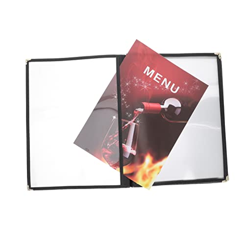 Recipe Book Book Protector Case PVC Fitting Saver Clear Menu Covers Menu Book Waterproof Portable Manu Protector Cover for Menu Portable Menu Cover for Restaurant Black KICHOUSE