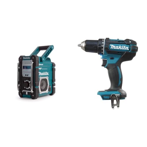 Makita Radio de Chantier DMR112 & DDF482Z Perceuse visseuse 60 nm 18 V Bleu