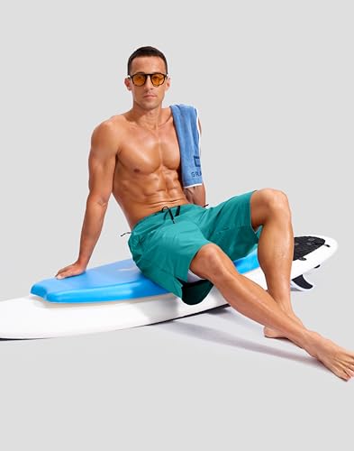 Image of G Gradual Mens Swim Trunks with Compression Liner 7 inch /9'' Quick Dry Board Shorts Swimsuit Bathing Suit for Men Zipper Pockets