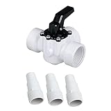 3ウェイダイバータバルブ 3.8 cm プールアクセサリー用 3アダプター付き、メススレッドスリップバルブ スイミングプールとスパ配管用