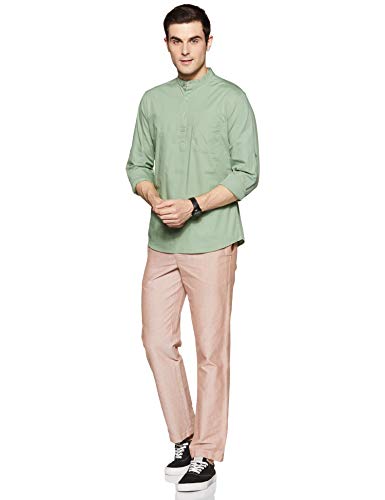 Amazon Symbol Men's Green Cotton Shirt Granite Green - Image 6