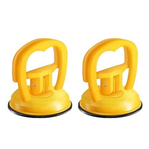 Image of 2PCS Car Dent Puller Kit Handle Lifter, Car Dent Puller Remover Tool, Powerful Suction Cup for Car Dent Repair, Glass and Tiles Lifting, and Objects Moving, Suitable for Most Car Models (Yellow)