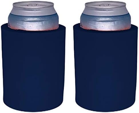 Blank Thick Foam Old School Can Cooler (2 Pack, Navy Blue)
