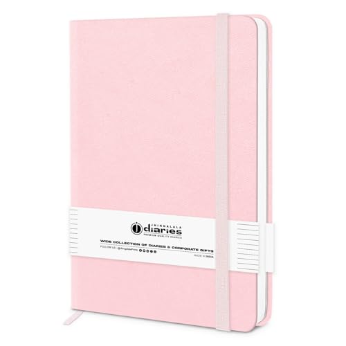Image of Jhingalala Diaries - Hardbound Leather Cover Pocket Size Corporate Executive Diary Notebook I Pocket Diary For Men and Women I A6 Size I 80gsm Paper I 192 Ruled Pages (Light Pink)