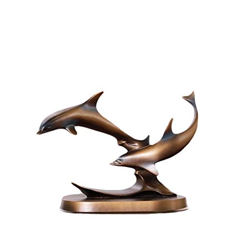 Sculpture dauphins nordiques en résine S pour meuble TV