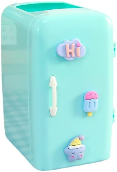 Organizador de escritorio Kawaii con calcomanías 3D, lindo mini marcador en forma de refrige, bandeja de almacenamiento para oficina, escuela,