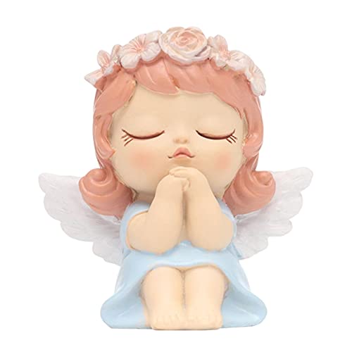 Figura de ángel para salpicadero de coche, decoración de tartas, color azul
