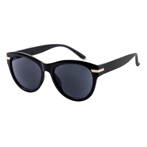 OKH Gafas de Sol de Lectura para Mujer Protección UV400, Gafas Ligeras para Leer en Exteriores, Ideales para Libros, Menús y Teléfono Móvil (Negro/Gris 1.5)