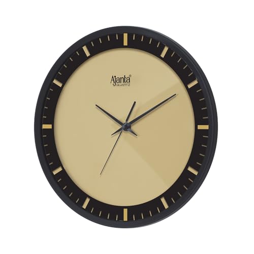Image of Ajanta 12 Inches Silent Sweep Movement Analog Wall Clock for Home and Offices Wall Watch(Golden), Plastic