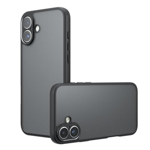 Image of Matte PC + TPU Phone Case Compatible with iPhone 17 Black | Air Bag Protection, Anti-Fingerprint, Never Turns Yellow, Micro Arc Edge, Camera Lens Guard