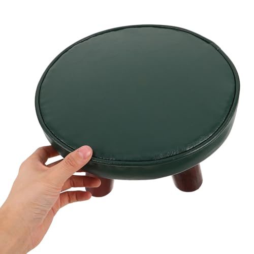 Tabouret rond en bois massif de 16 cm de haut avec quatre pieds solides