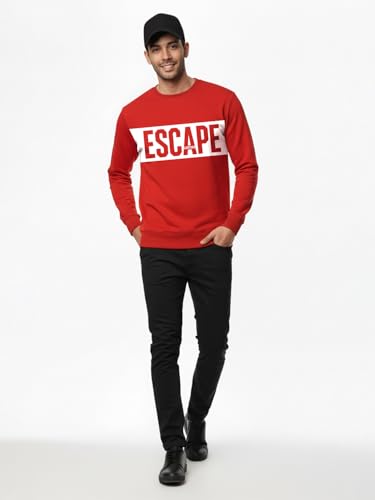 Image of LEOTUDE Men's Sweatshirt | Winter Wear for Men & Casual Streetwear (Color Red)