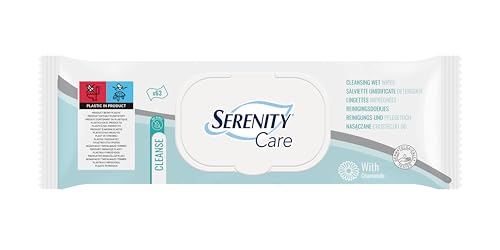 Serenity Care Lingettes nettoyantes humides - Lot de 63 (1 paquet de 63)