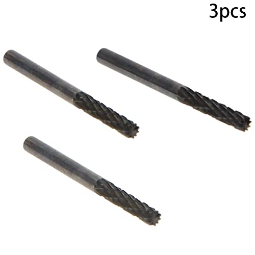 Fresas rotativas Auniwaig, 3 mm doble corte, 3 piezas miniatura 3