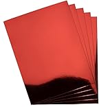 60 Red Metallic Paper Foil Mirror Card Stock Printable for Scrapbook Card Craft Stock Poster Printer...