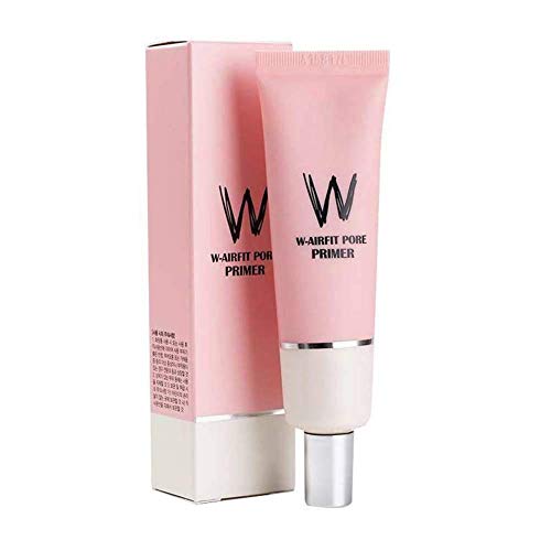 W-Airfit Primer Face Makeup Base Pink Isolation Cream Invisible Pore,Cover Acne Marks,Smooth Skin,Oil Control Moisturizing Essence Concealer Foundation (1 pack)