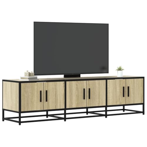 Mimdixy Mobile TV in legno di quercia 150 x 35 x 41 cm in legno e metallo credenza soggiorno TV per soggiorno, ufficio, camera da letto